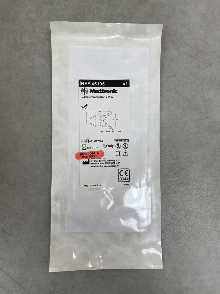 45105 - MEDTRONIC - Catheter Connector, 3-Way, (EA) - ( Expiry Date: 2025-06-20 )
