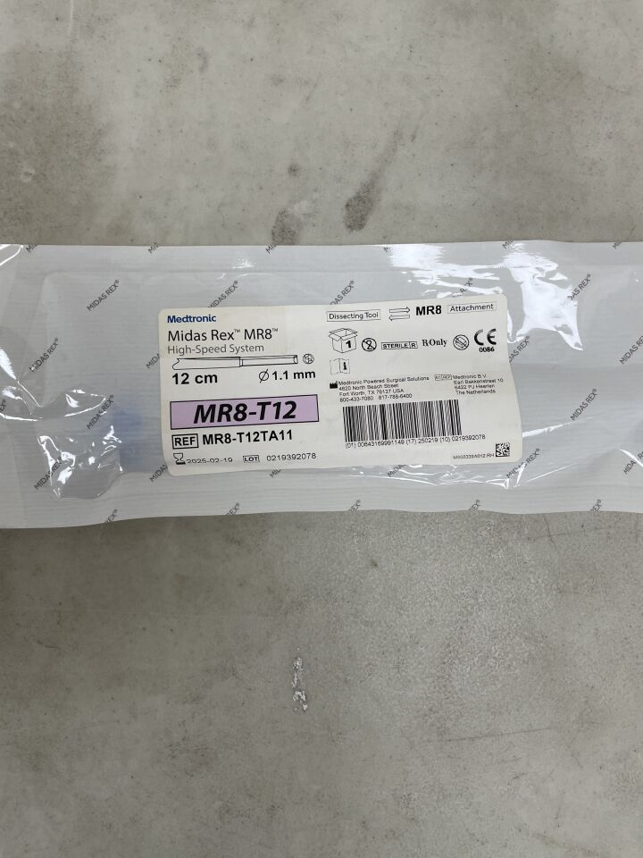 MR8-T12TA11 - MEDTRONIC - Midas Rex MR8 HighSpeed System MR8-T12 12cm x 1.1mm Dissecting Tool, (EA) - ( Expiry Date: 2025-02-19 )