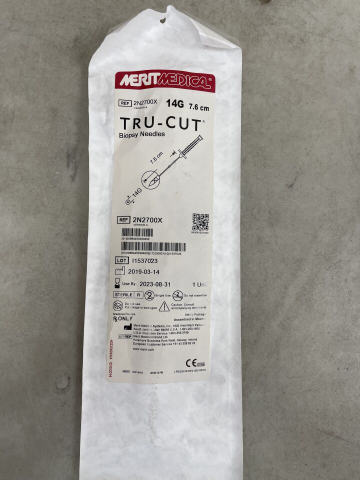 2N2700X - MERIT MEDICAL - Tru-Cut Biopsy Needle 14G x 3", (EA) - ( Expiry Date: 2023-08-31 )