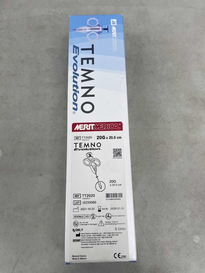 TT2020 - MERIT MEDICAL - temno evolution needle biposy 20g x 20cm, (BX/5) - ( Expiry Date: 2026-01-31 )
