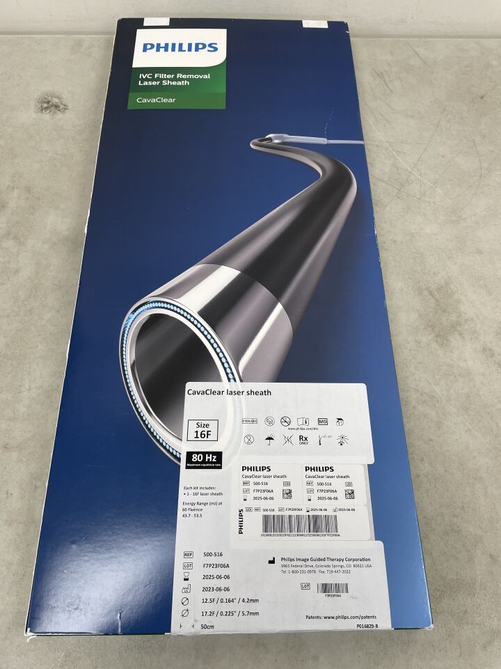 500-516 - PHILIPS - CavaClear IVC Filter Removal Laser Sheath 16F, (BX/1) - ( Expiry Date: 2025-06-06 )