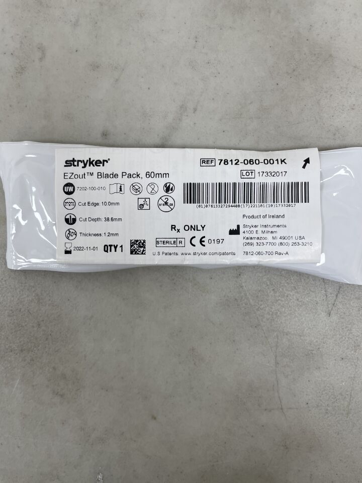 7812-060-001K - STRYKER - EZout Blade Pack, 60mm, (EA) - ( Expiry Date: 2022-11-01 )