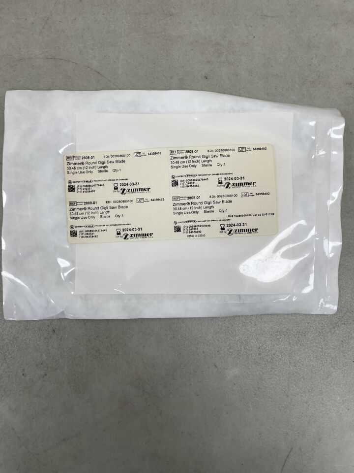 2808-01 - ZIMMER - Round Gigli Saw Blade 30.48cm (12"), (EA) - ( Expiry Date: 2024-03-31 )