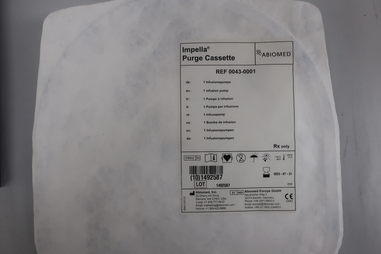 0043-0001 - ABIOMED - Purge Cassette for the Impella Controller, (EA) - ( Expiry Date: 2025-03-31 )