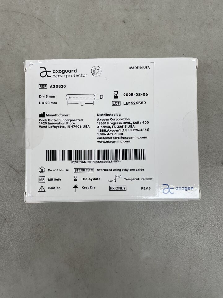AG0520 - AXOGEN - AxoGuard Nerve Protector 5mm x 20mm, (BX/1) - ( Expiry Date: 2025-08-06 )