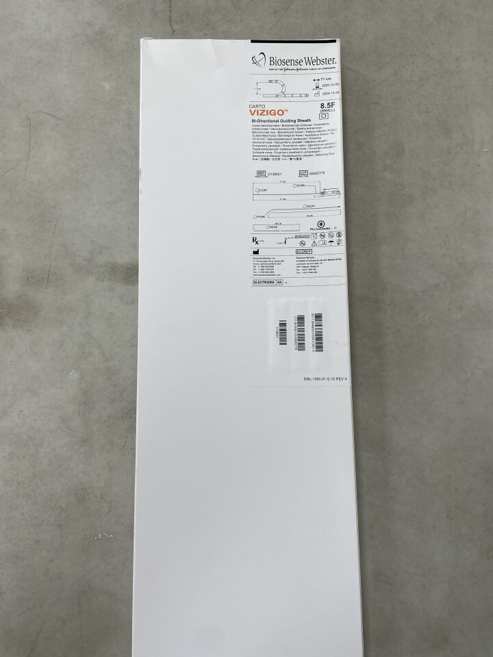 D138501 - BIOSENSE WEBSTER - Carto Vizigo Bi-Directional Guiding Sheath Small, 8.5F, 71cm, (BX/1) - ( Expiry Date: 2025-10-29 )