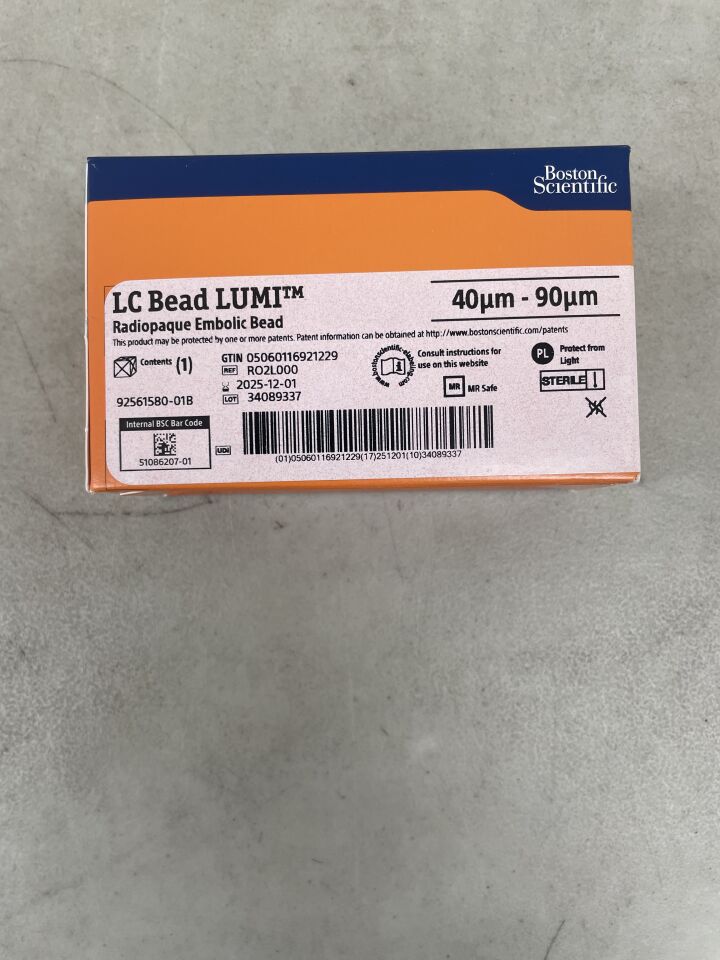 RO2L000 - BOSTON SCIENTIFIC - LC Bead LUMI Radiopaque Embolic Bead - 40µm - 90µm, (BX/1) - ( Expiry Date: 2025-12-01 )