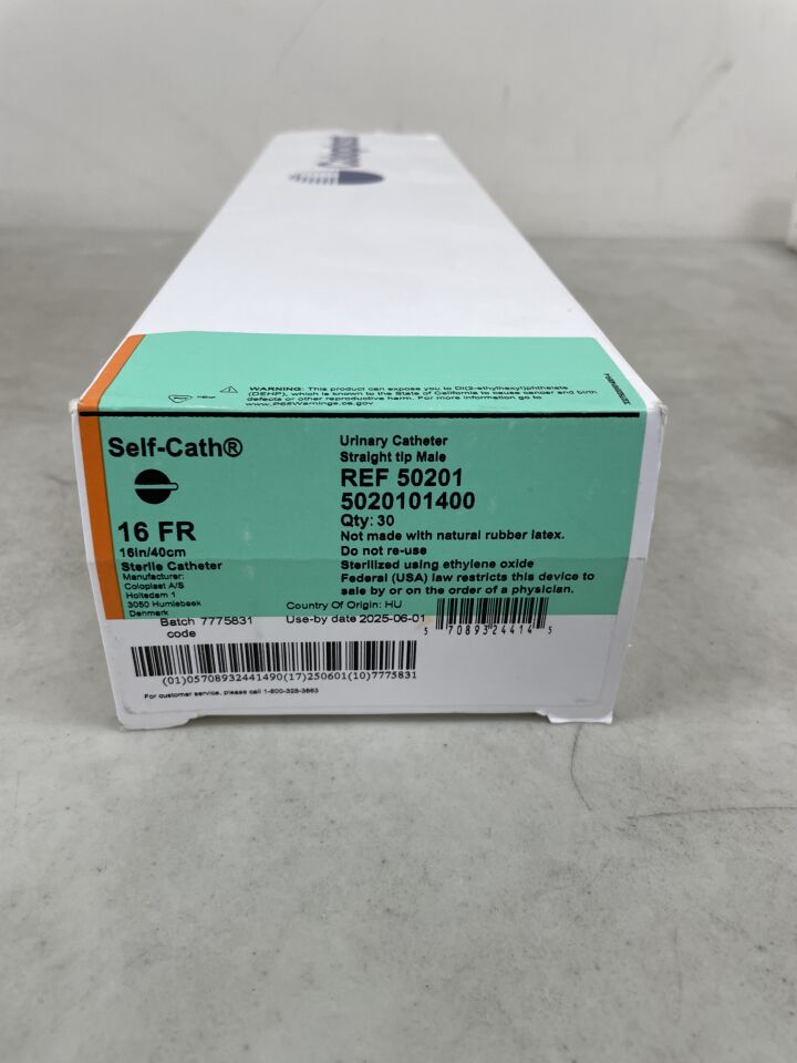 50201 - COLOPLAST - Self-Cath Straight Tip Catheter, 16 Fr 16", (BX/30) - ( Expiry Date: 2025-06-01 )