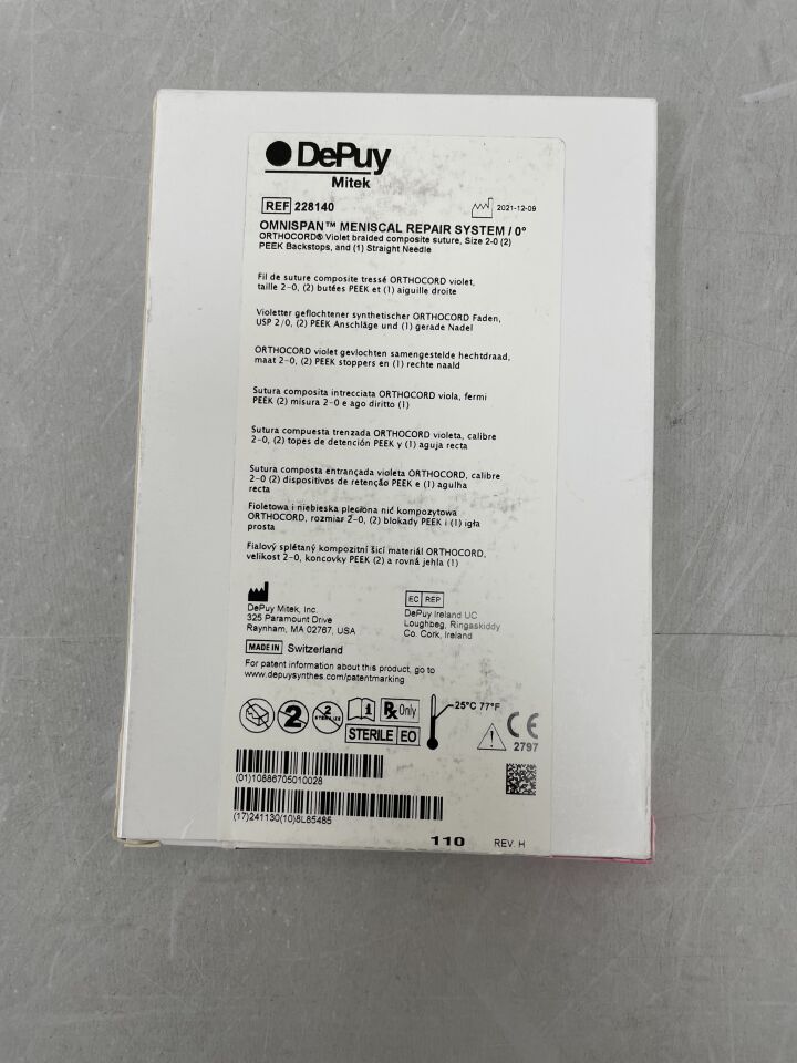 228140 - DEPUY - Omnispan Meniscal Repair System 0 degree, (BX/1) - ( Expiry Date: 2018-04-30 )