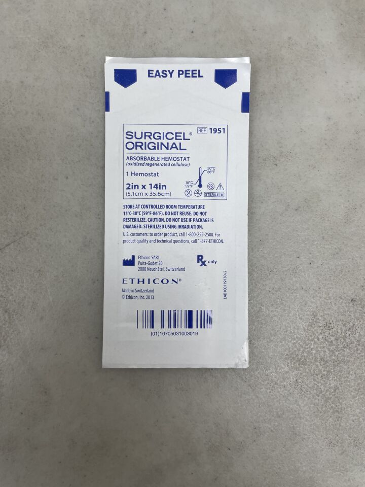 1951 - ETHICON - Surgicel Nu-Knit Absorbable Hemostat 2in x 14in, (EA) - ( Expiry Date: 2025-06-30 )