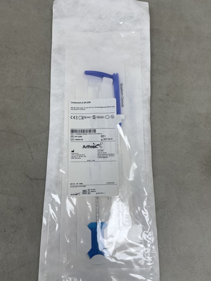 CO-AR-2290 - ARTHREX - Component of (AR-2290) #2 FIBERLOOP, 3.2MM DRILL PIN, CURVED NEEDLE WITH NITINOL LOOP AND SHOEHORN CANNULA , (EA) - ( Expiry Date: 2027-05-31 )