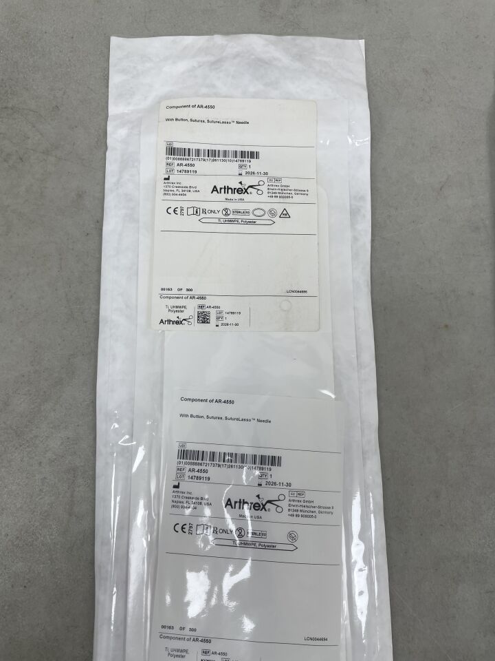 CO-AR-4550 - ARTHREX - Component of (AR-4550) BUTTON, SUTURES, SUTURELASSO NEEDLE, (EA) - ( Expiry Date: 2026-11-30 )