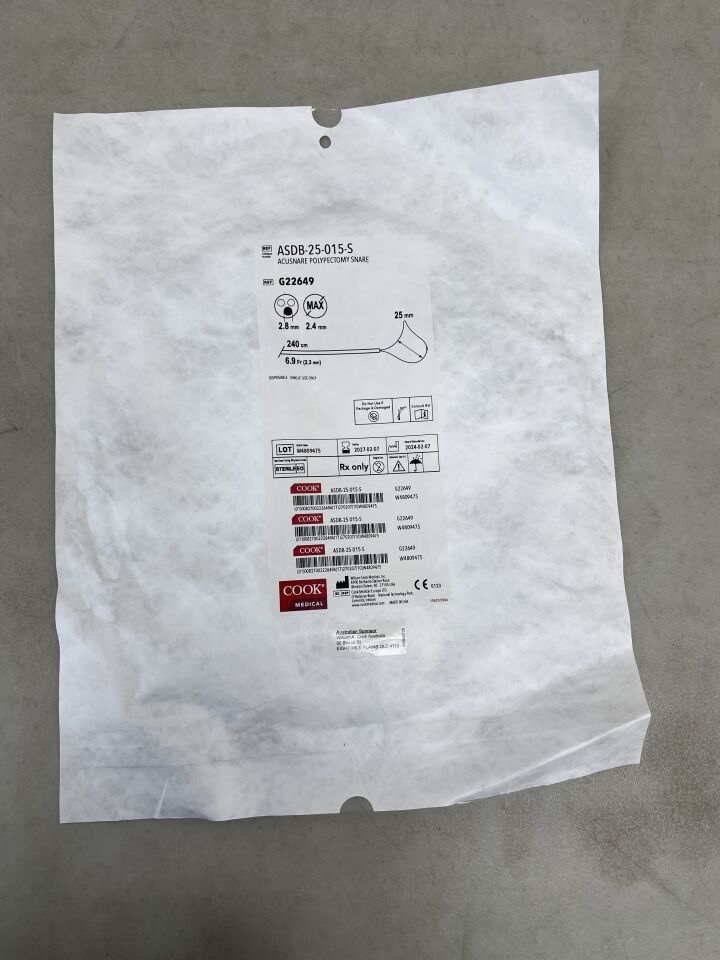 G22649 - COOK - AcuSnare Polypectomy Device, 25 mm Snare Size, (EA) - ( Expiry Date: 2027-02-07 )