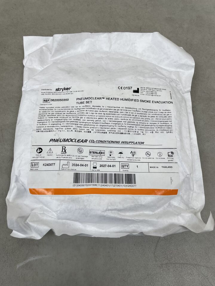 620050350 - STRYKER - PneumoClear Heated Humidified Smoke Evacuation High Flow Tube Set , ( EA ) - ( Expiry Date : 2027-04-01 )