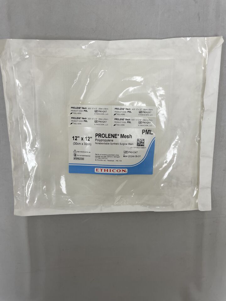 PML - ETHICON - prolene mesh polypropylene nonabsorbable synthetic surgical mesh, 12" x 12" , (EA) - ( Expiry Date: 2025-09-30 )