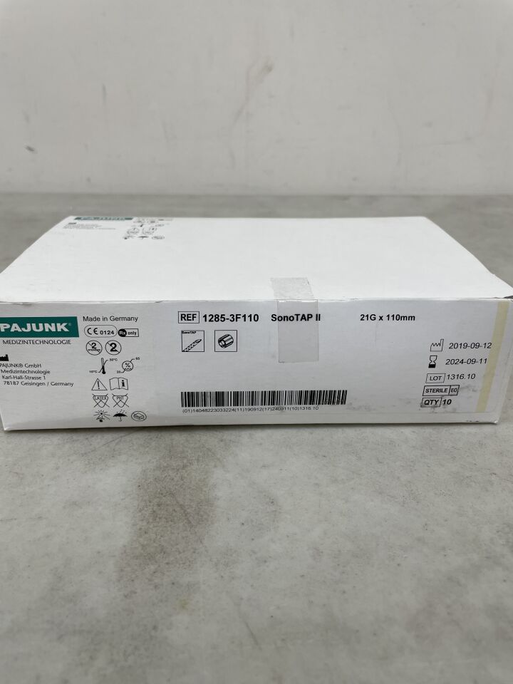 1285-3F110 - PAJUNK - SonoTAP II 21G x 110mm with bevel tip and Cornerstone Reflectors, (BX/10) - ( Expiry Date: 2024-09-11 )