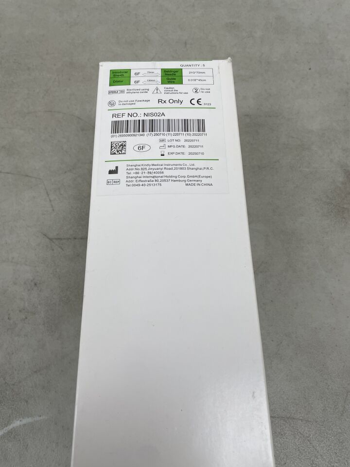 NIS02A - SHANGHAI KINDLY MEDICAL - NT Femoral Artery Introducer Set, 6F, (BX/5) - ( Expiry Date: 2025-07-10 )