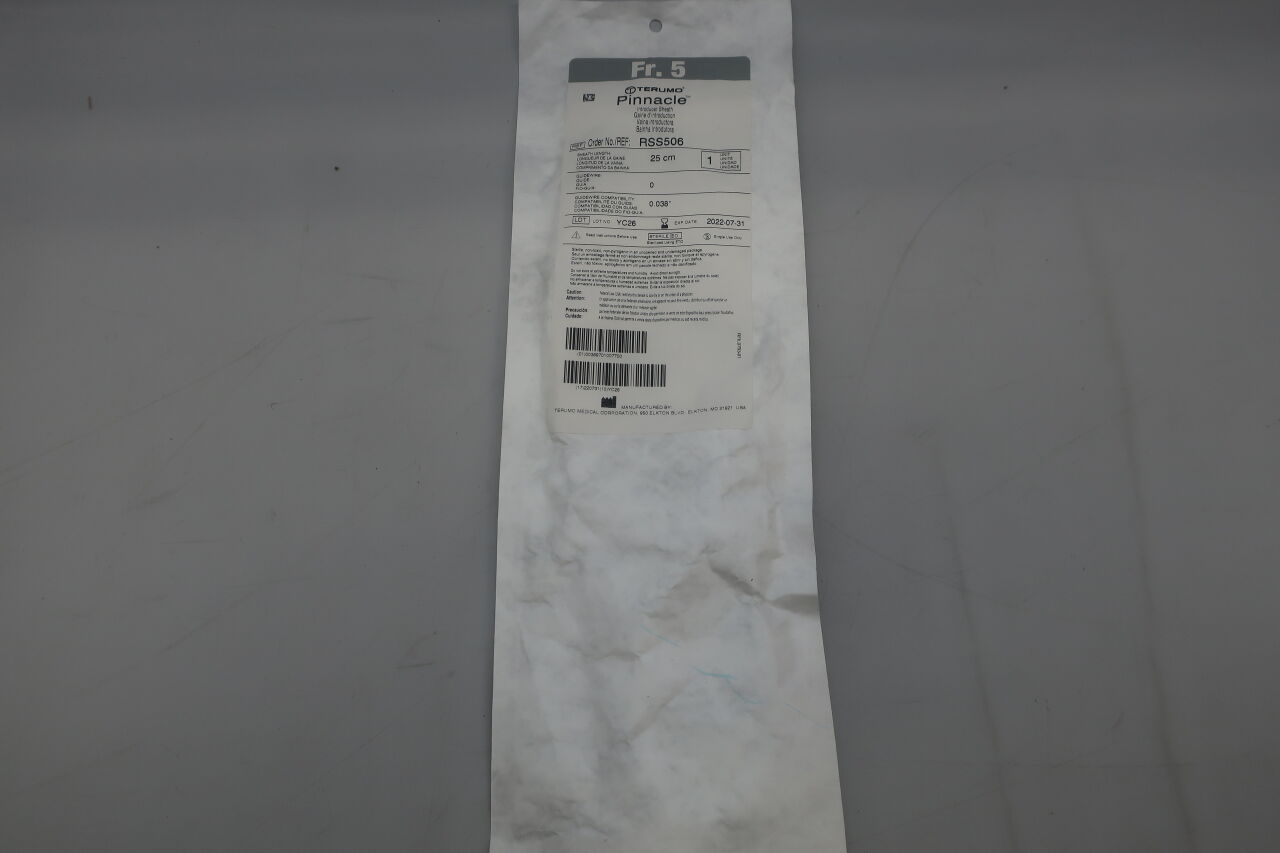 RSS506 - TERUMO - Pinnacle Coronary Introducer Sheath 5F x 25cm, (EA) - ( Expiry Date: 2025-03-01 )
