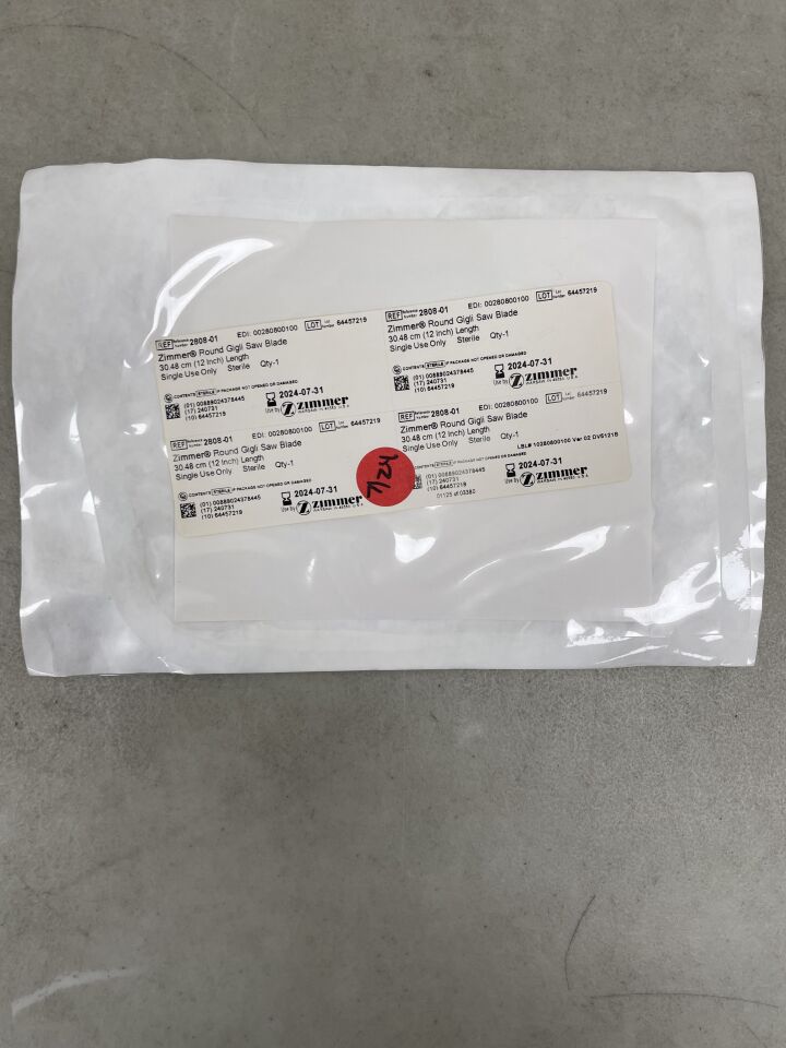 2808-01 - ZIMMER - Round Gigli Saw Blade 30.48cm (12"), (EA) - ( Expiry Date: 2024-07-31 )