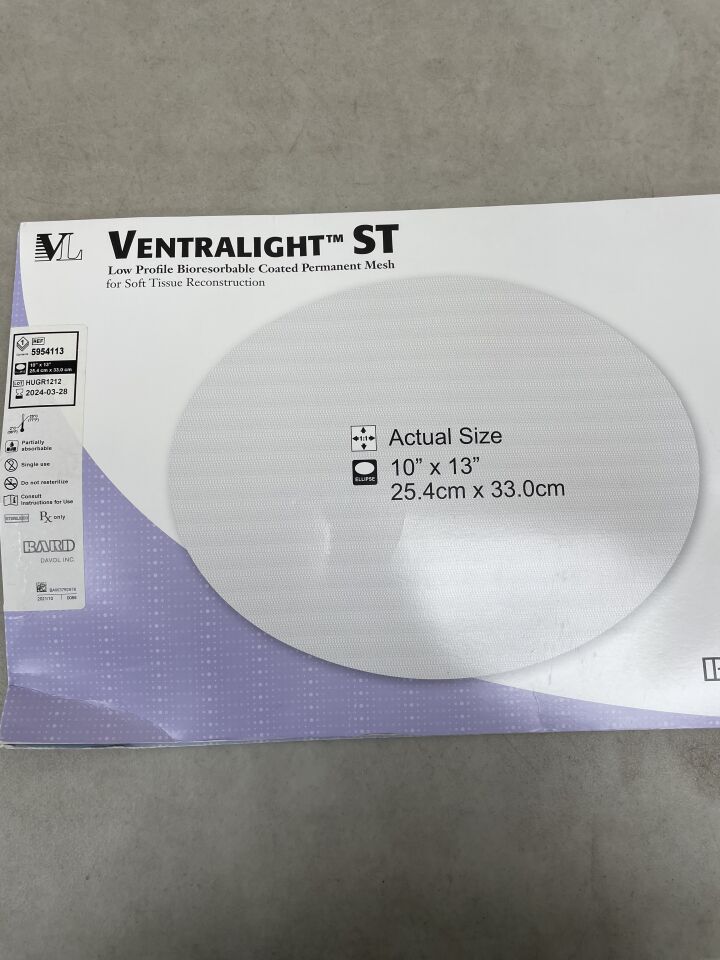 5954113 - BARD - Ventralight ST Mesh, Ellipse 10" x 13", (BX/1) - ( Expiry Date: 2024-03-28 )