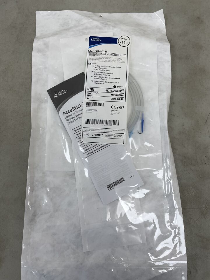 20710 - BOSTON SCIENTIFIC - AccuStick II Introducer System - .038" J-Tip & Nitinol .018" Wire - 21Ga x 15cm, (EA) - ( Expiry Date: 2024-06-16 )