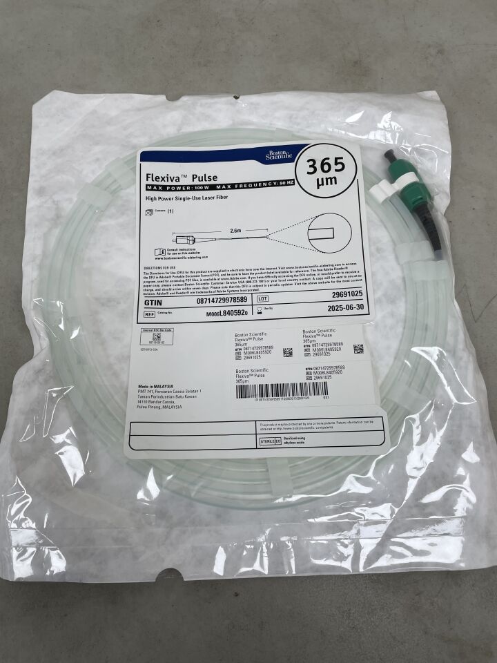L840592 - BOSTON SCIENTIFIC - Flexiva Pulse High Power Single-Use Laser Fiber - 100W x 80HZ - 2.6m x 365µm, (EA) - ( Expiry Date: 2025-06-30 )