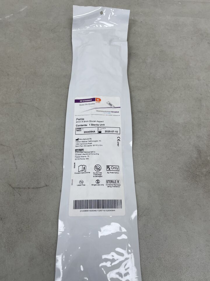 STAR0833 - CARBON MEDICAL TECHNOLOGIES - Mammotome Revolve Biopsy Site Identifier, 2mm x 9mm, (EA) - ( Expiry Date: 2025-07-10 )
