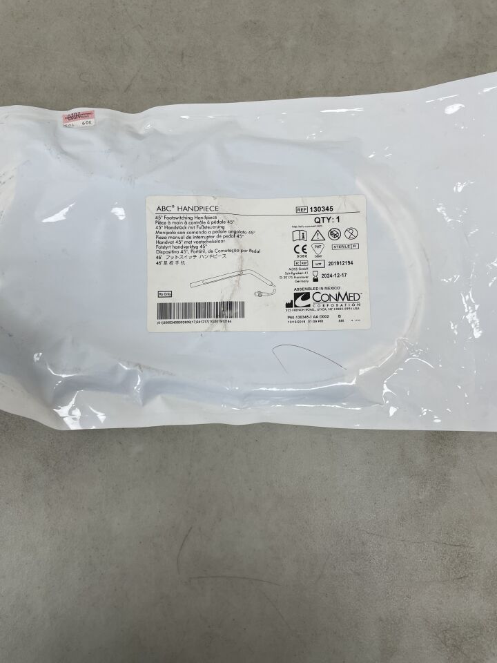 130345 - CONMED - ABC 45 Degree Foot Control Handpiece w/10' Cord, (EA) - ( Expiry Date: 2024-12-17 )