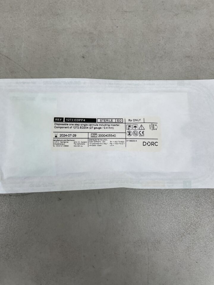 1272.EDPP4 - DORC - Disposable One Step Cannula System 27G /0.4mm, (EA) - ( Expiry Date: 2024-07-29 )
