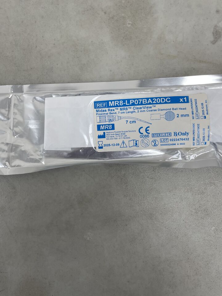MR8-LP07BA20DC - MEDTRONIC - Midas Rex ClearView MR8 Proximal Bend, 7cm x 2mm, Ball Diamond Coarse (No Box), (EA) - ( Expiry Date: 2025-12-09 )