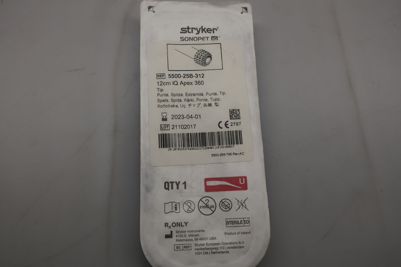 5500-25B-312 - STRYKER - Sonopet iQ Apex 360 Bone Cutting Tips,12 cm Length, (EA) - ( Expiry Date: 2022-03-01 )