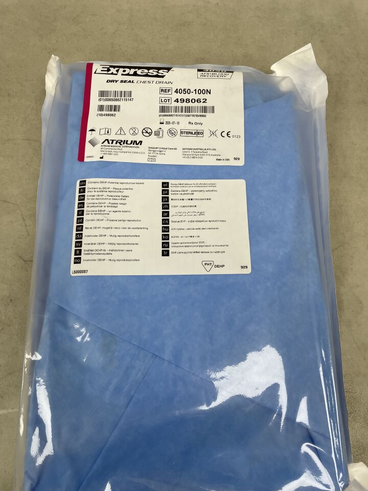 4050-100N - ATRIUM - Express Dry Seal Chest Drain, ATS Blood Recovery, (EA) - ( Expiry Date: 2026-07-10 )