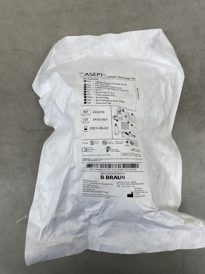 622279 - B BRAUN - Asept 1000ml Drainage Kit w/Procedure Pack, (EA) - ( Expiry Date: 2027-06-03 )