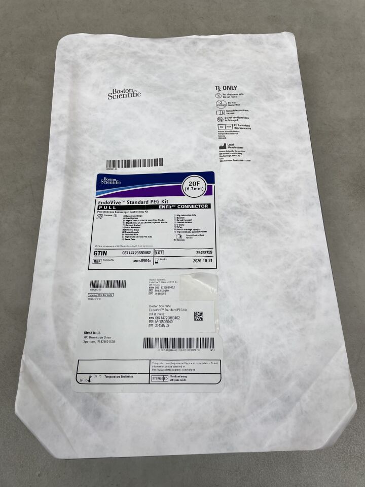0904 - BOSTON SCIENTIFIC - EndoVive Standard PEG Kit Percutaneous Endoscopic Gastrostomy Kit ENFit , ( ) - ( Expiry Date : 2026-10-31 )