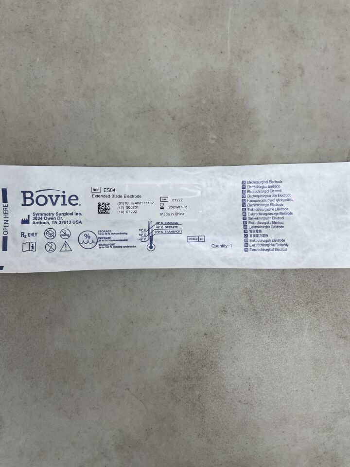 ES04 - BOVIE - Blade Electrode, Extended 6", (EA) - ( Expiry Date: 2026-07-01 )