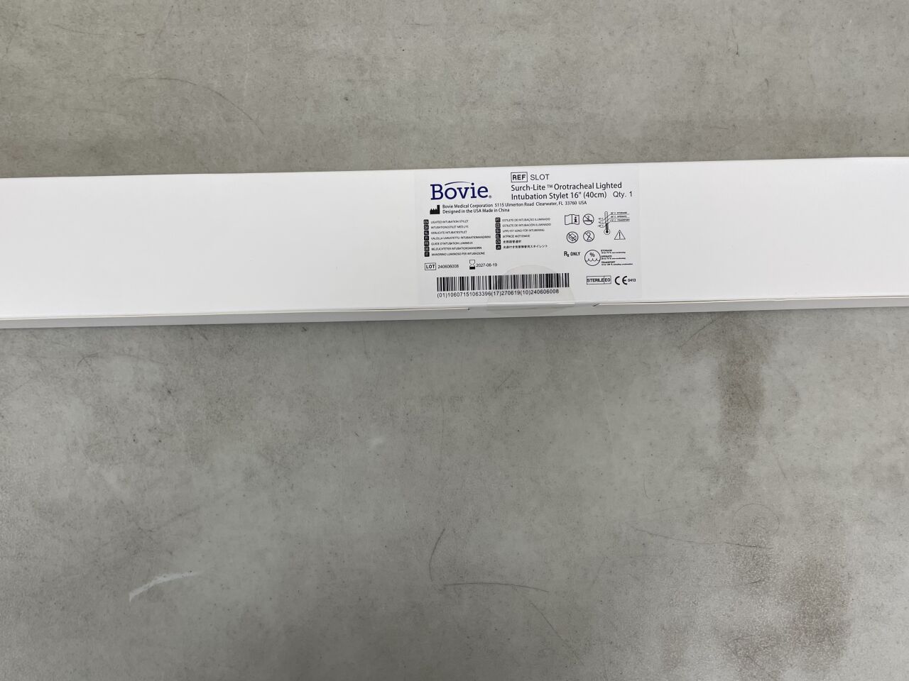 SLOT - BOVIE - SURCH-LITE OROTRACHEAL LIGHTED INTUBATION STYLET, 40cm, (BX/1) - ( Expiry Date: 2027-06-19 )