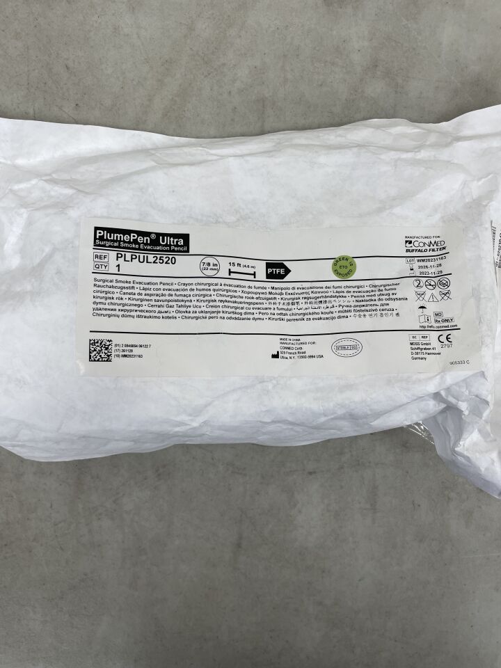 PLPUL2520 - CONMED - Buffalo Filter PlumePen Ultra Surgical Smoke Evacuation Pencil 15', (EA) - ( Expiry Date: 2026-11-28 )