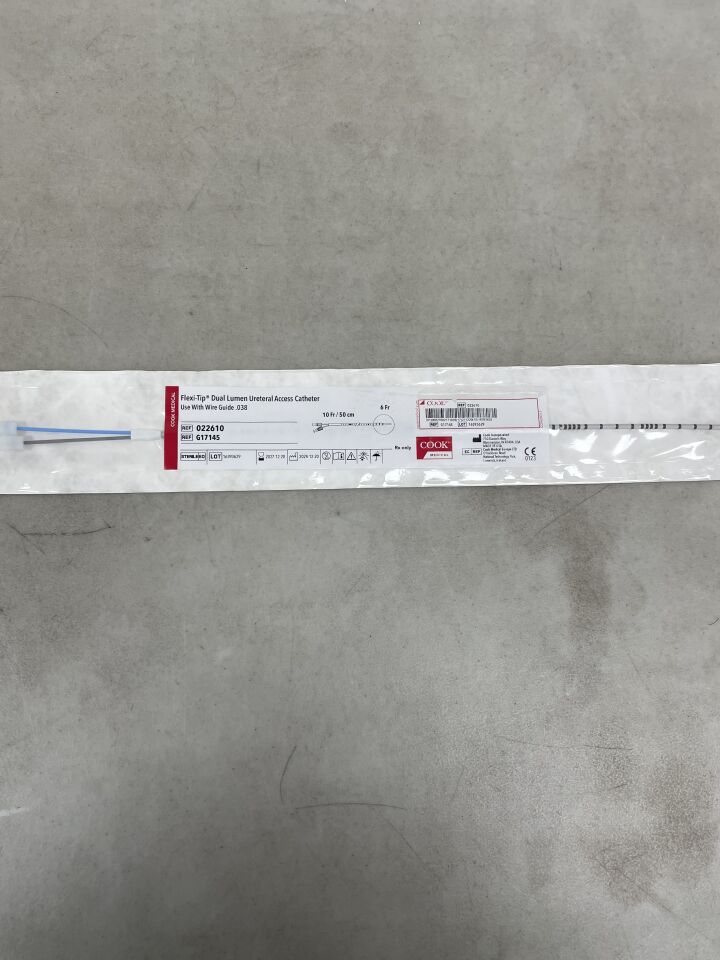 G17145 - COOK - Flexi-Tip Dual Lumen Ureteral Access Catheter, Standard 6/10F x 50cm , ( EA ) - ( Expiry Date : 2027-12-20 )