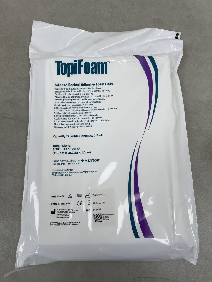 5710-30 - MENTOR - TopiFoam Adhesive Foam Pads 7.75 x 11.5 x 0.5inch (3 Per Pack) , ( EA ) - ( Expiry Date : 2030-07-31 )