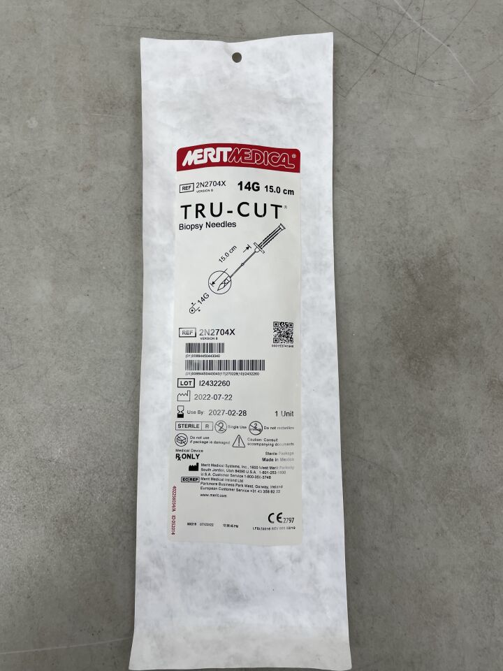 2N2704X - MERIT MEDICAL - Tru-Cut Thin Wall Biopsy Needle, 14G, 6 in. Length, (EA) - ( Expiry Date: 2027-02-28 )