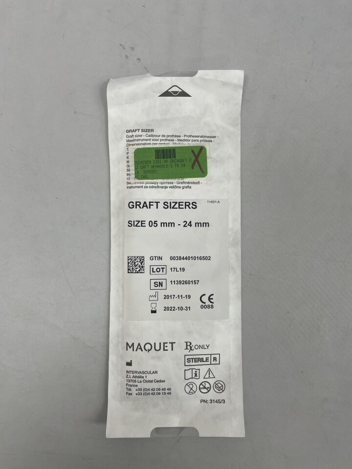 M002363200201 - MAQUET - Graft Sizers, size 05 mm - 24 mm, (EA) - ( Expiry Date: 2027-12-31 )