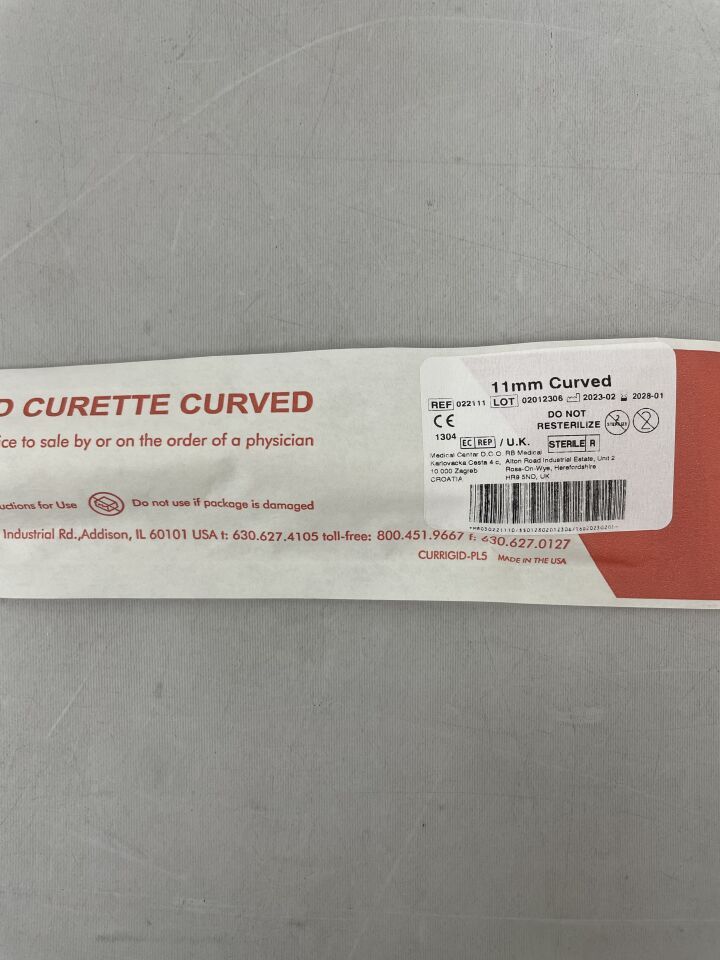 22111 - MEDGYN - Rigid Curved Curette, 11 mm, (EA) - ( Expiry Date: 2028-01-01 )