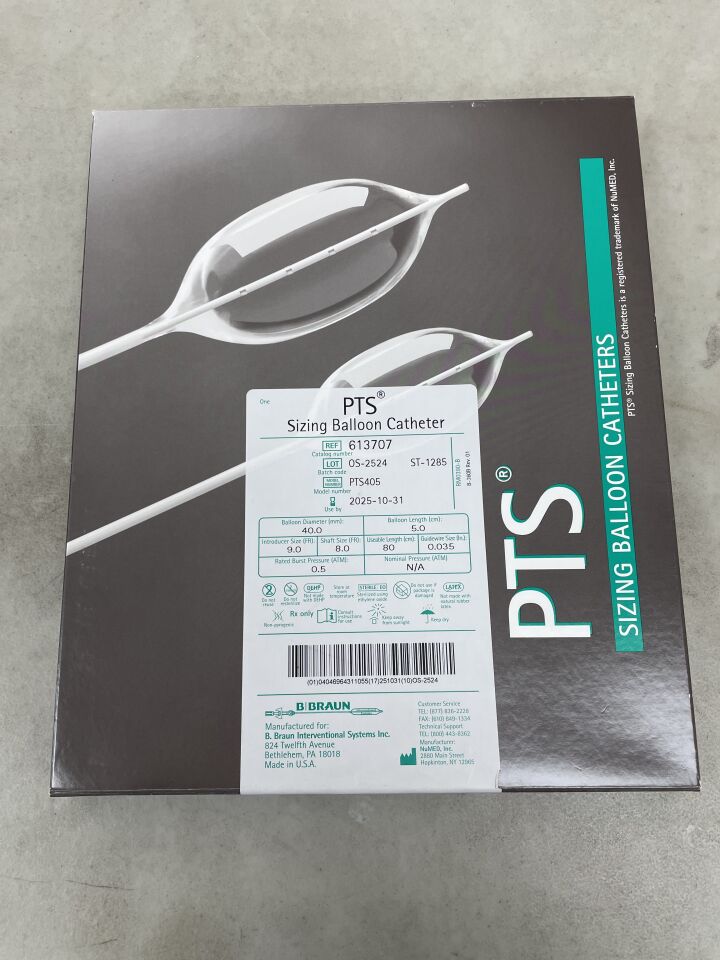 613707 - B BRAUN - PTS Sizing Balloon Catheter - 40mm x 5cm x 80cm, (BX/1) - ( Expiry Date: 2025-10-31 )
