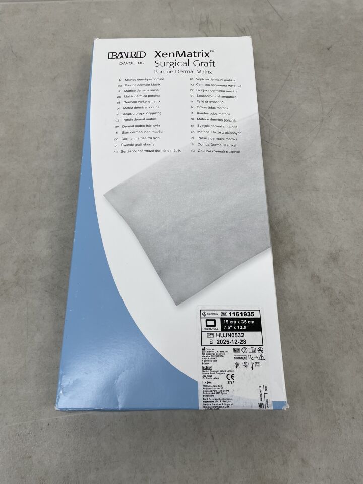 1161935 - BARD - XenMatrix Surgical Graft, 19 cm x 35 cm (7.5" x 13.8"), Rectangle, (BX/1) - ( Expiry Date: 2025-12-28 )