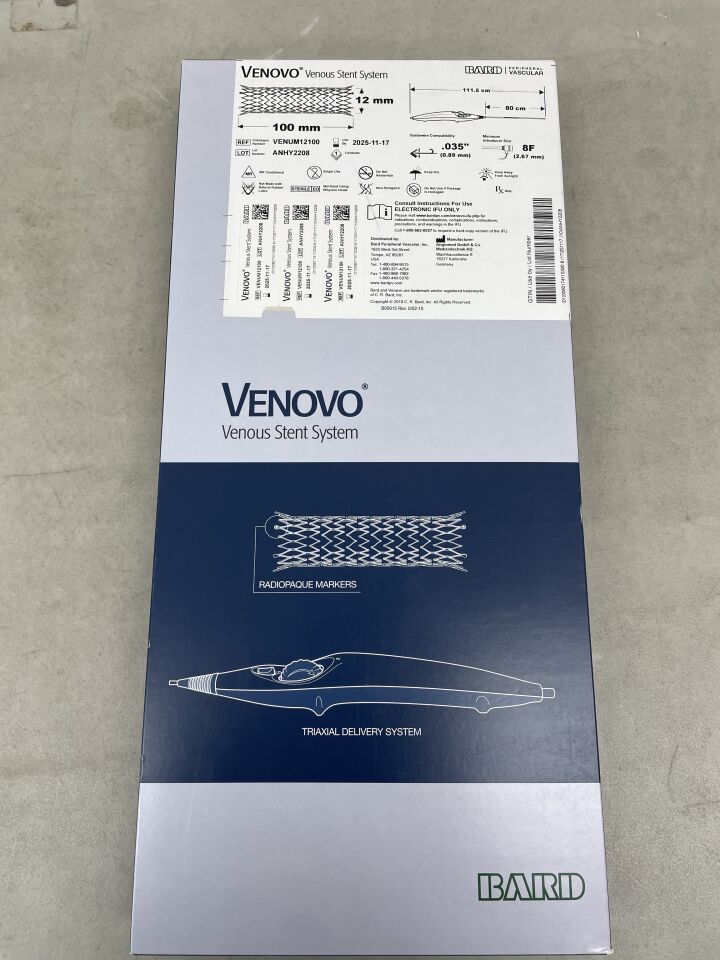 VENUM12100 - BARD - Venovo Venous Stent System 12mm x 100mm, 80cm, (BX/1) - ( Expiry Date: 2025-11-17 )
