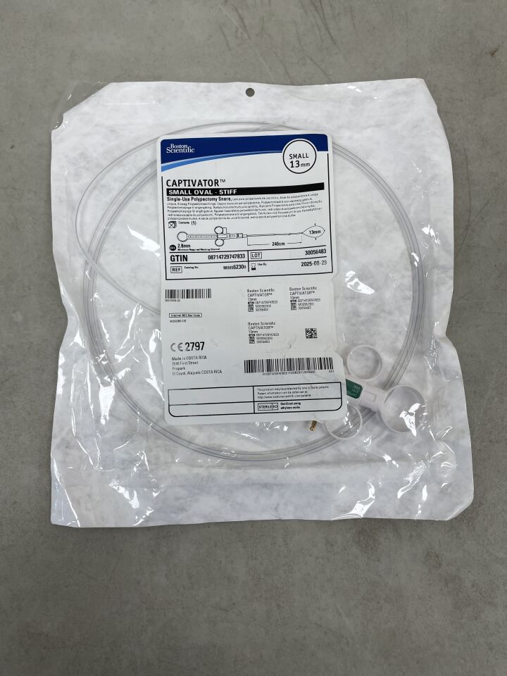 6230 - BOSTON SCIENTIFIC - Captivator Single-Use Polypectomy Snare - Small Oval/Stiff - 13mm x 240cm, (EA) - ( Expiry Date: 2025-08-29 )