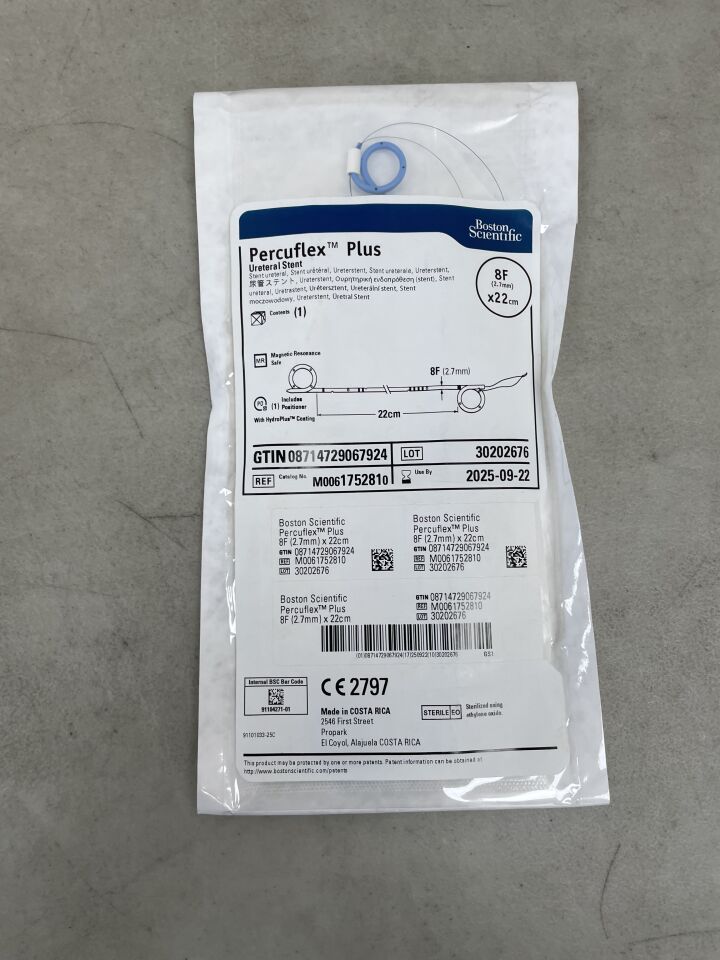 175281 - BOSTON SCIENTIFIC - Percuflex Plus Ureteral Stent - 8Fr x 22cm, (EA) - ( Expiry Date: 2025-09-22 )