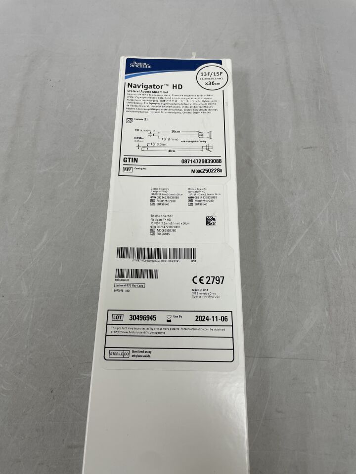 250228 - BOSTON SCIENTIFIC - Navigator HD Ureteral Access Sheath Set, 13F/15F x 36cm, (BX/1) - ( Expiry Date: 2025-10-08 )