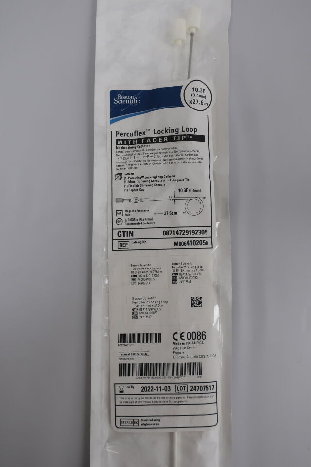410205 - BOSTON SCIENTIFIC - Percuflex Locking Loop w/ Fader Tip Nephrostomy Catheter 10.3F x 27.6cm, (EA) - ( Expiry Date: 2025-08-21 )