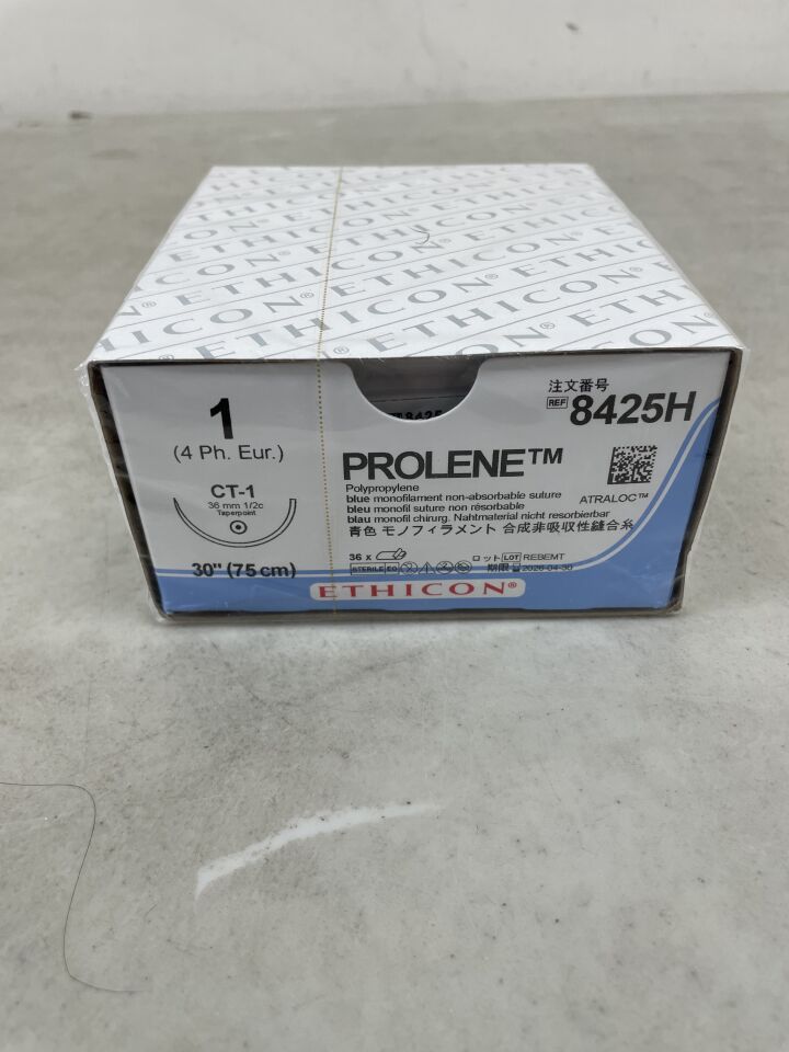 8425H - ETHICON - Prolene Non-Absorbable Monofilament Polypropylene Suture, Size 1, 30 in. Length, CT-1 Needle , ( BX/36 ) - ( Expiry Date : 2026-04-30 )